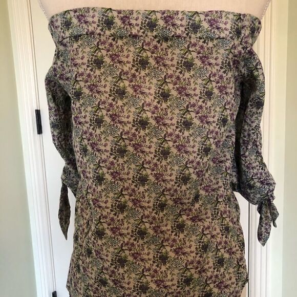 Willow & Clay flower shirt off shoulder S New with tags Nordstrom 3/4th sleeve - Picture 1 of 11